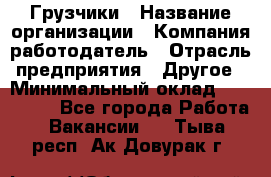 Грузчики › Название организации ­ Компания-работодатель › Отрасль предприятия ­ Другое › Минимальный оклад ­ 100 000 - Все города Работа » Вакансии   . Тыва респ.,Ак-Довурак г.